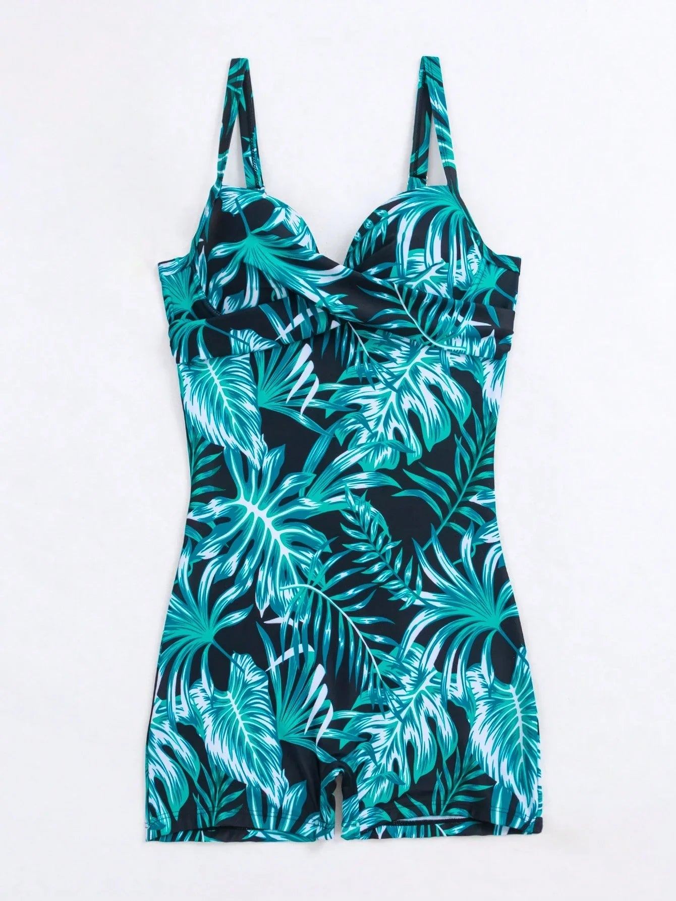 SHEIN Swim Estampa Tropical Maiô Push Up