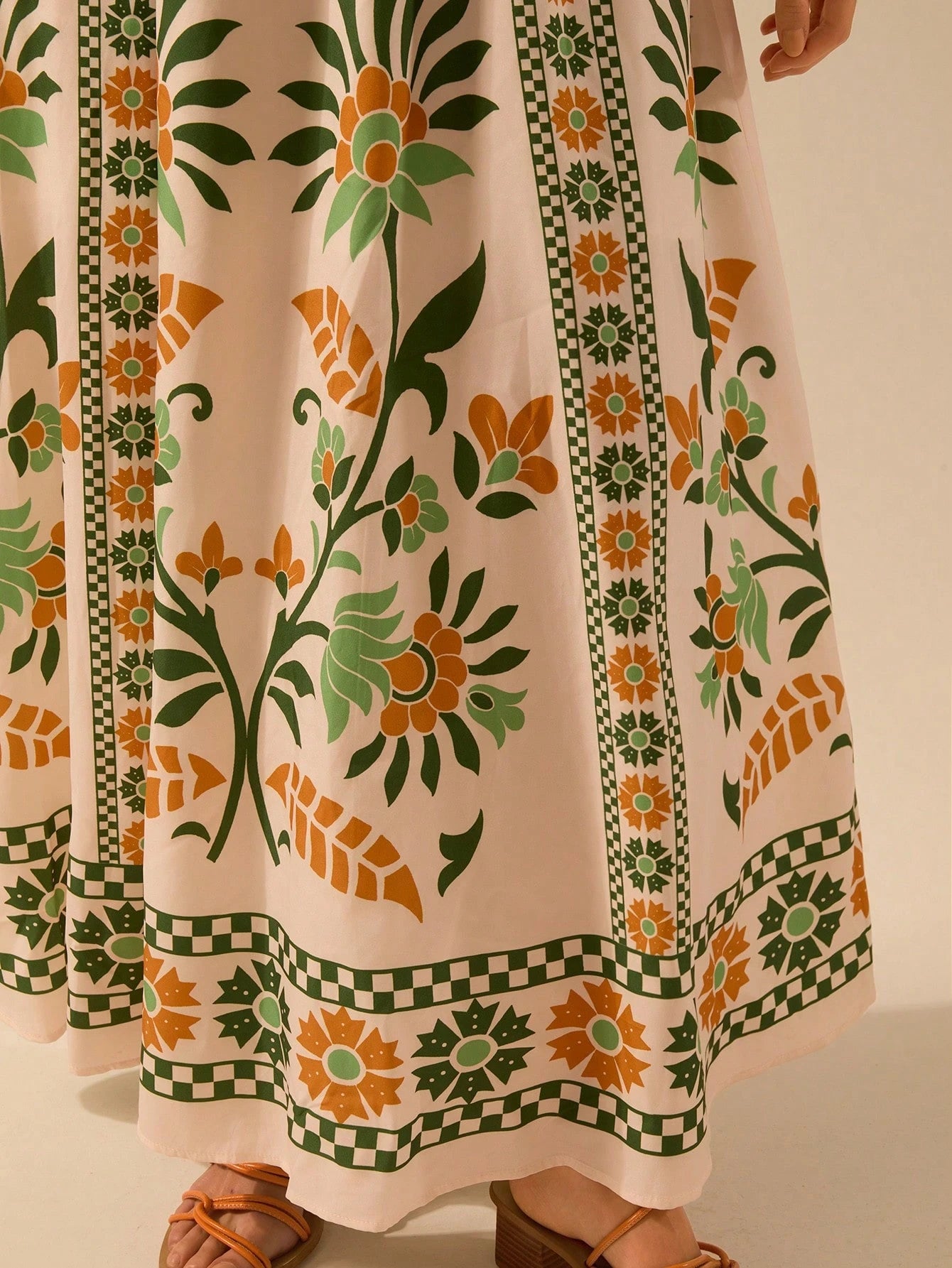 CAJUNI Vestido de Verão Casual Feminino com Estampa de Selenipédio e Azálea, de Tiras Finas e Costas Abertas, Elegante e Gracioso
