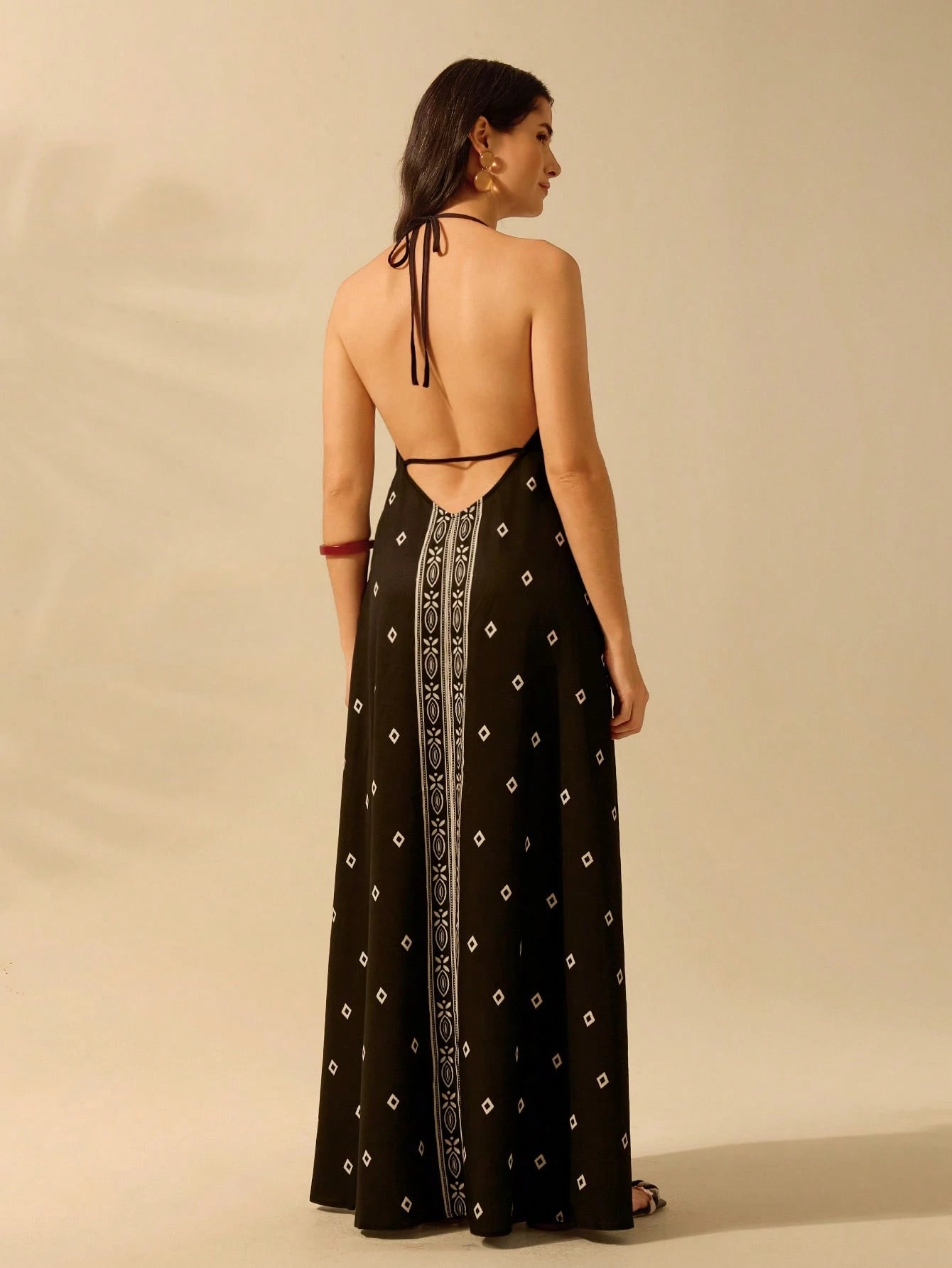CAJUNI Vestido de Verão Casual para Praia, Estampa Tropical Boho de Flores e Árvore de Coco, Alças Finas com Cadarço, Mulheres