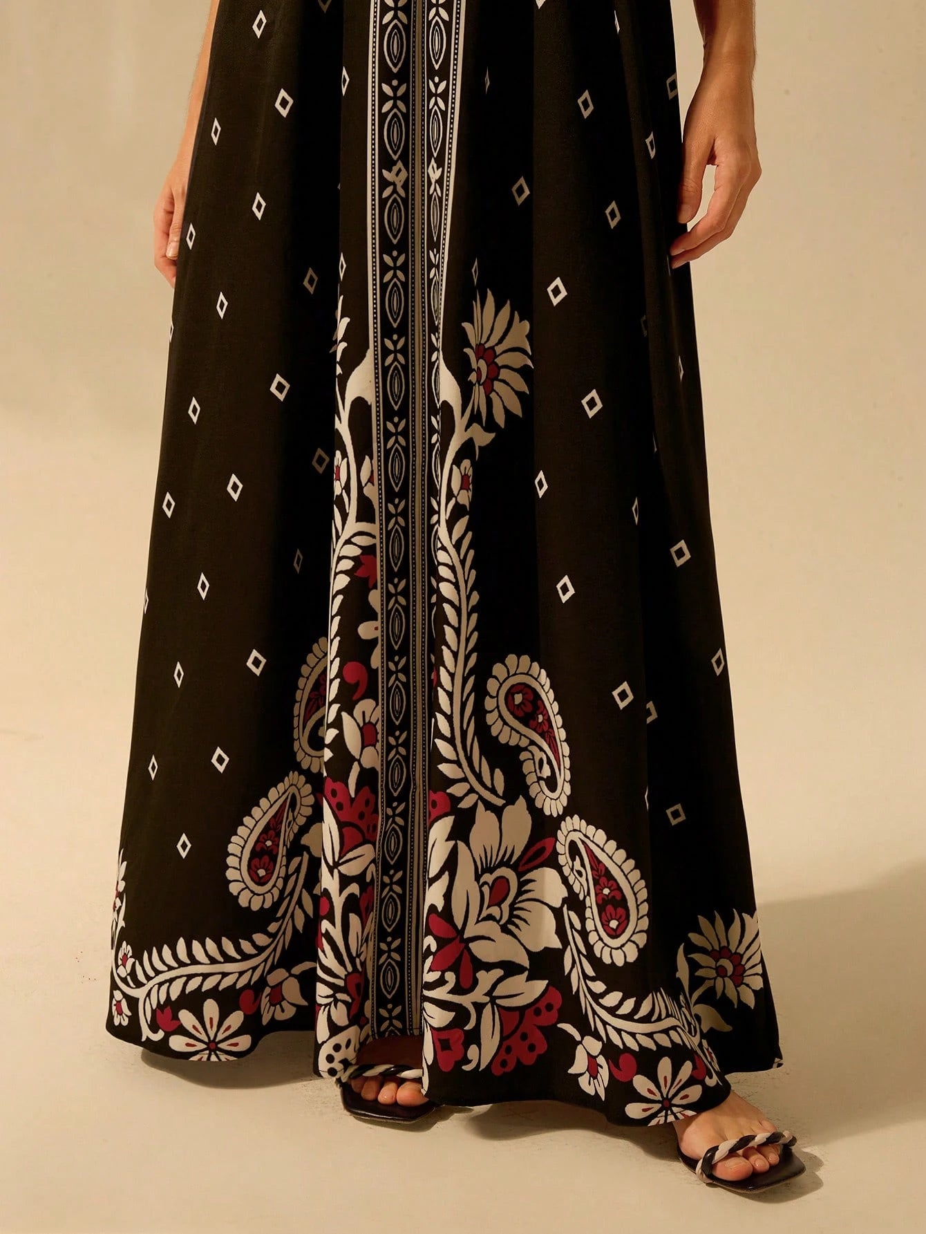CAJUNI Vestido de Verão Casual para Praia, Estampa Tropical Boho de Flores e Árvore de Coco, Alças Finas com Cadarço, Mulheres