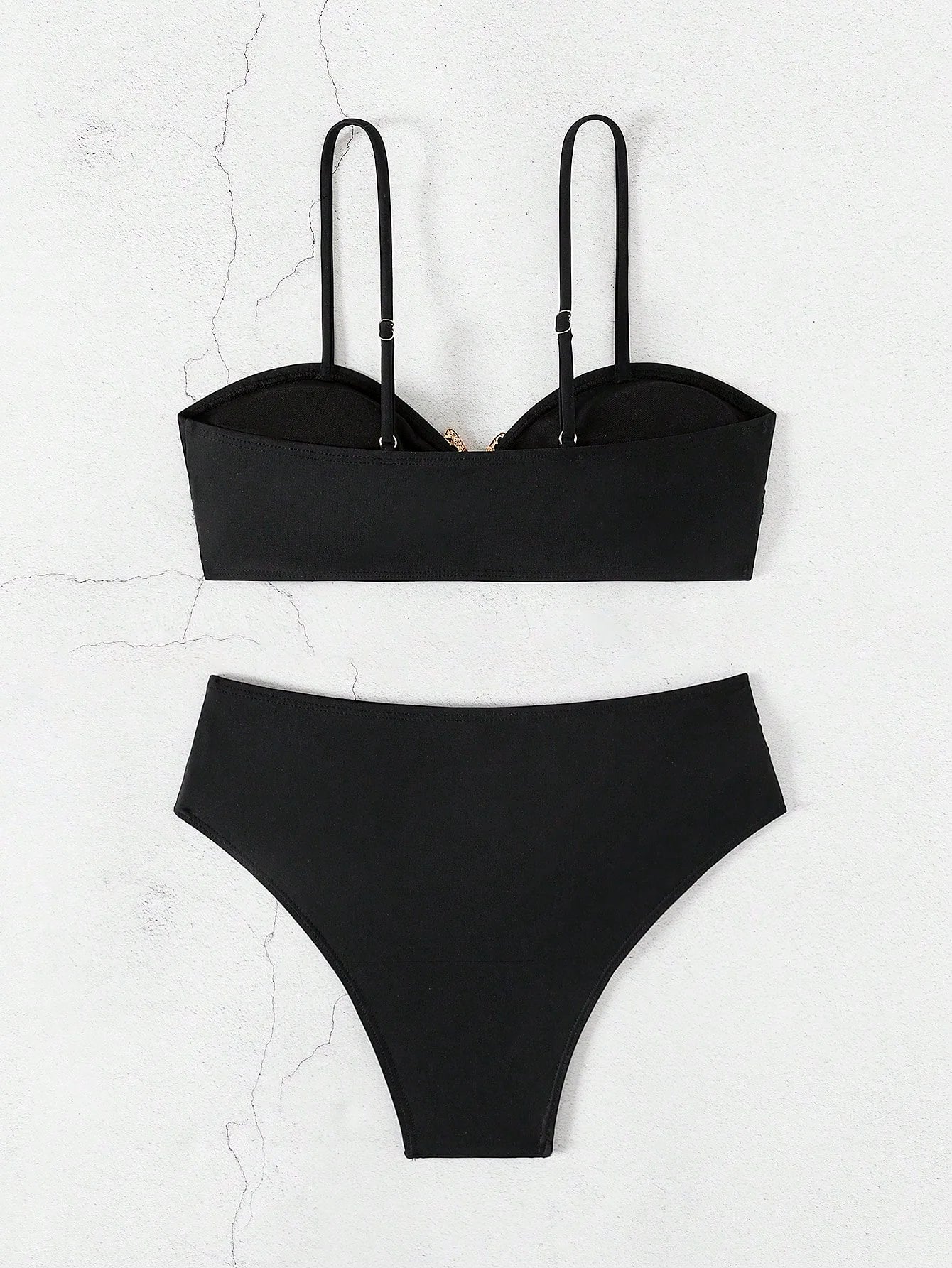 Novo Design de Nicho, Cor Sólida, Sexy, Emagrecedor, Que Cobre a Barriga, Fashion com Acessórios, Split de Férias, Elegante e Fashion Maiô Bikini de Duas Peças, Festa de Praia Feminina, Maiôs Vendendo Muito