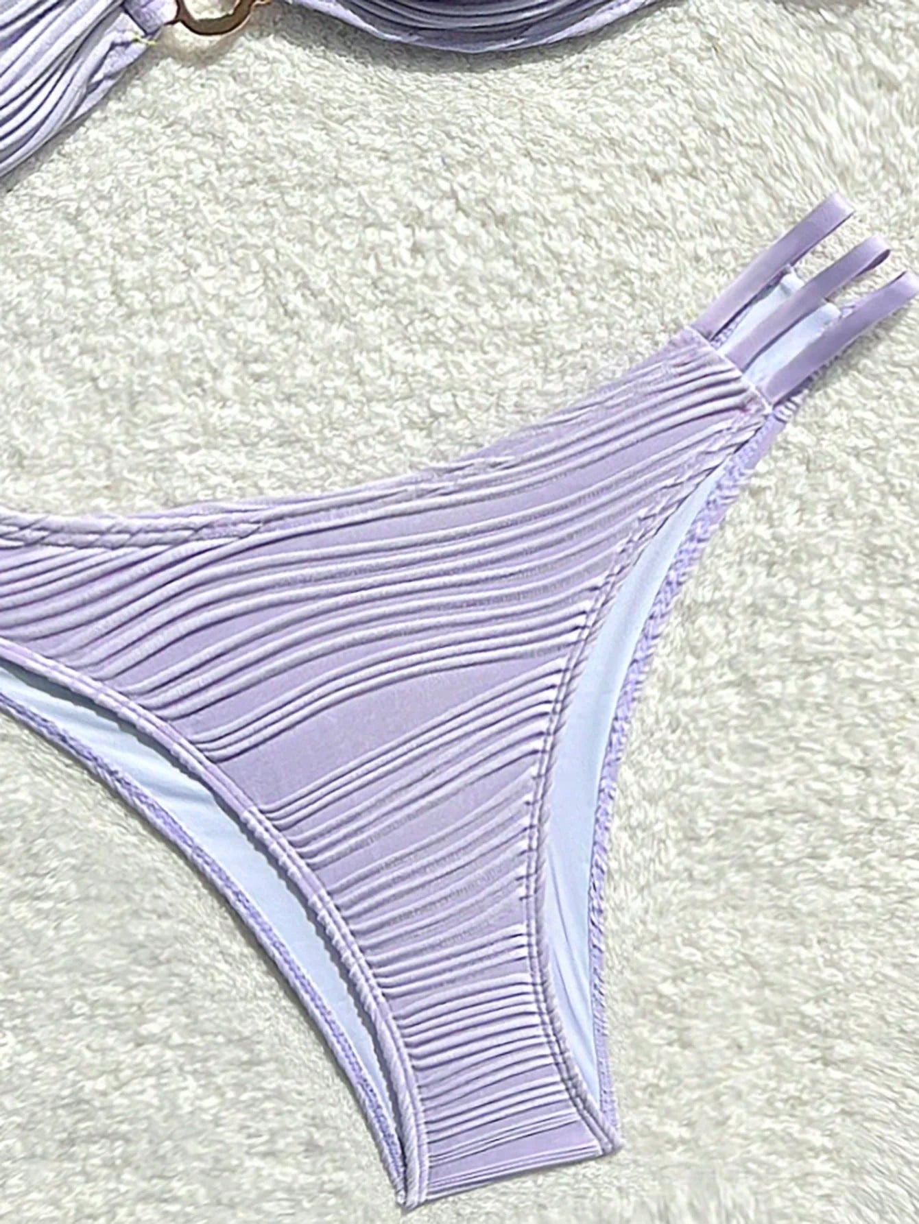 SHEIN Swim Conjunto de Maiô Bikini sexy feminino com recortes e drapeados em bloco de cores para praia de verão