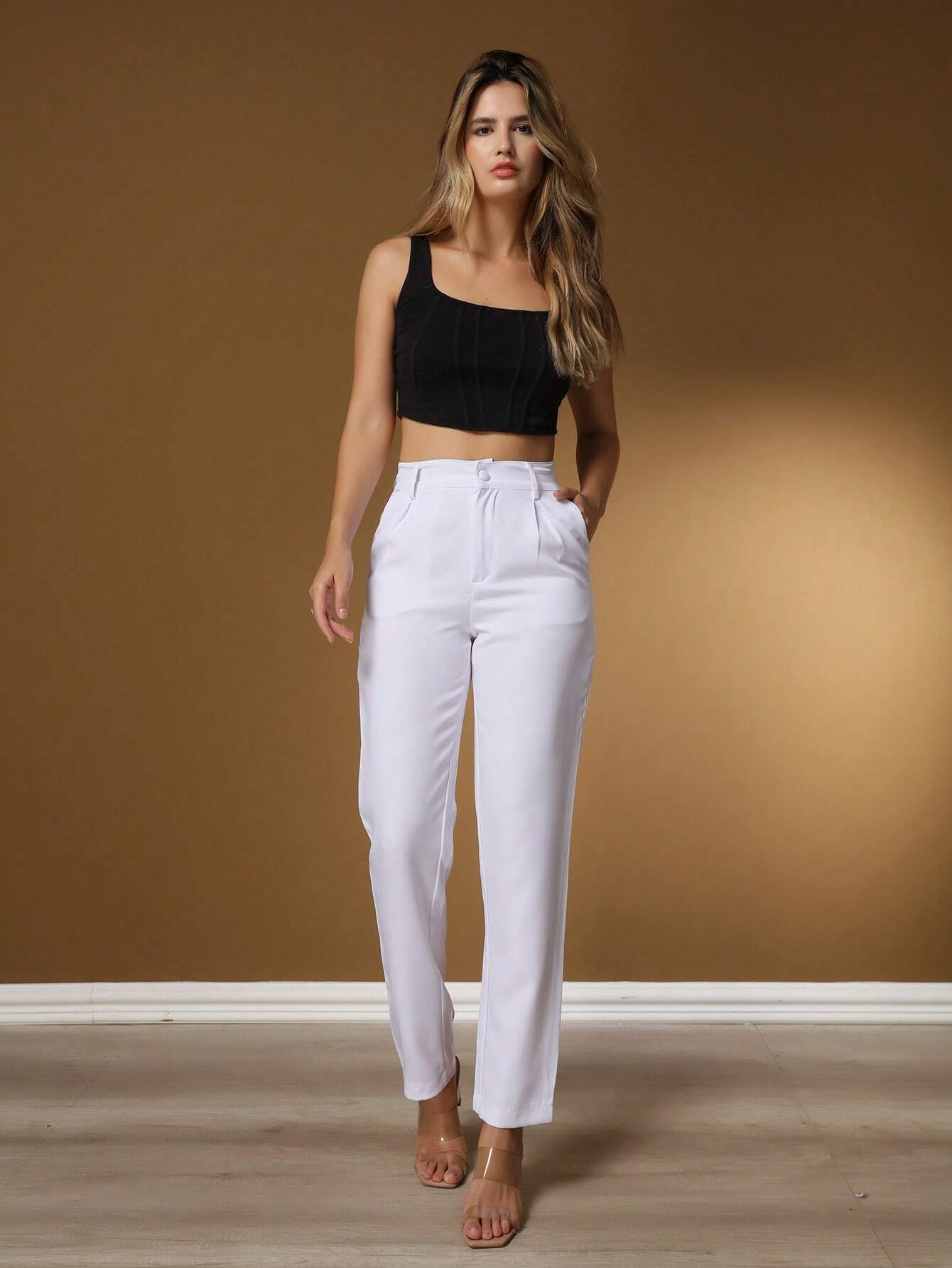 Calça Alfaiataria Com Prega Skinny Larissa