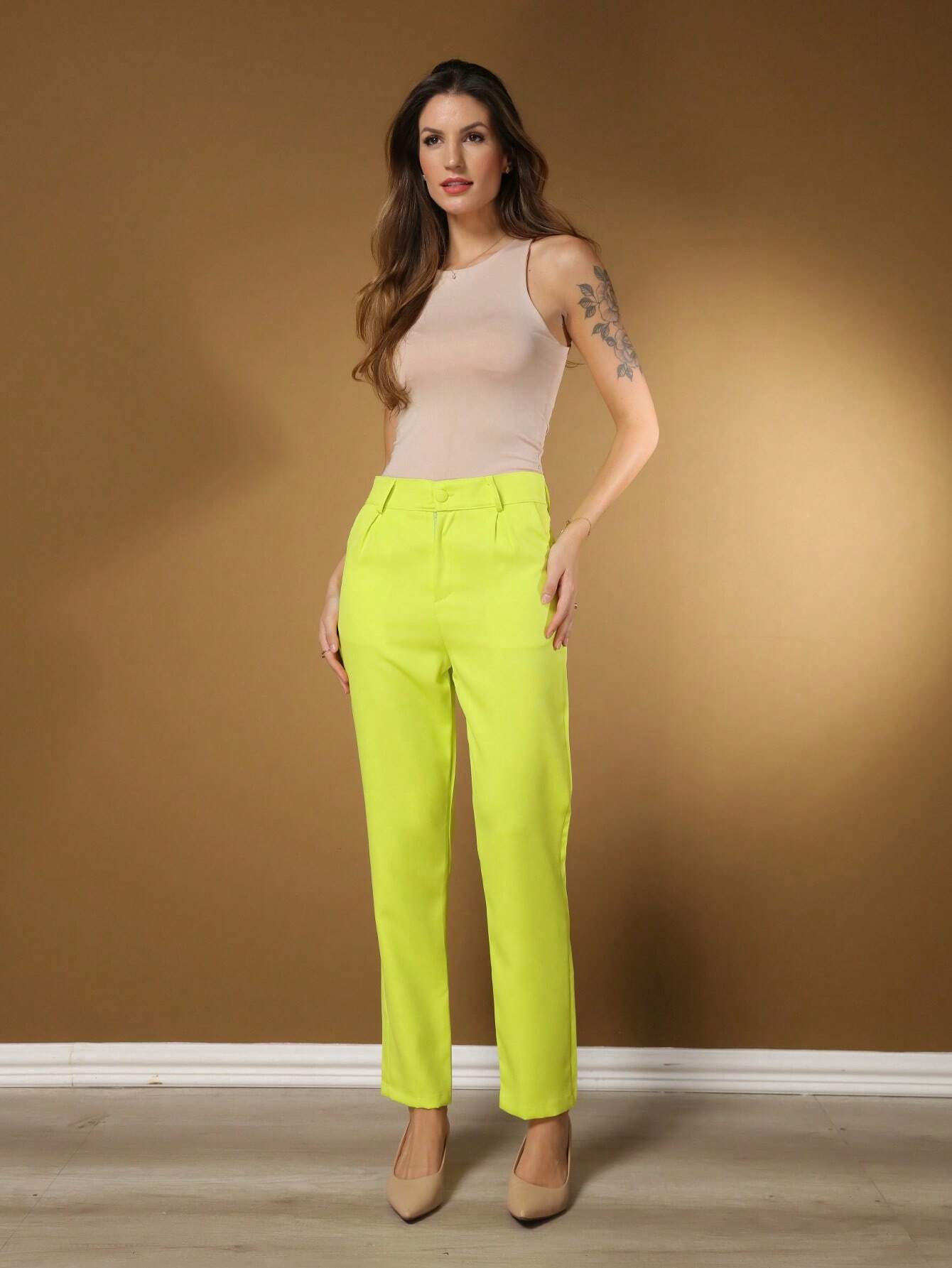 Calça Alfaiataria Com Prega Skinny Larissa