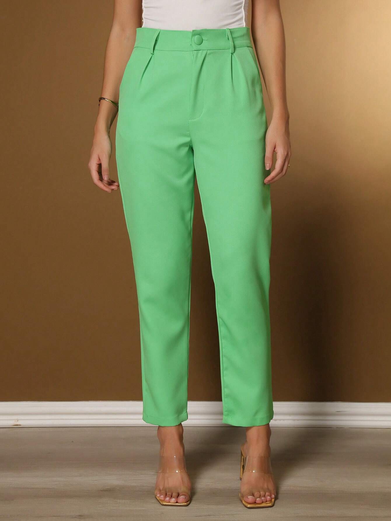 Calça Alfaiataria Com Prega Skinny Larissa Verde Oliva / P