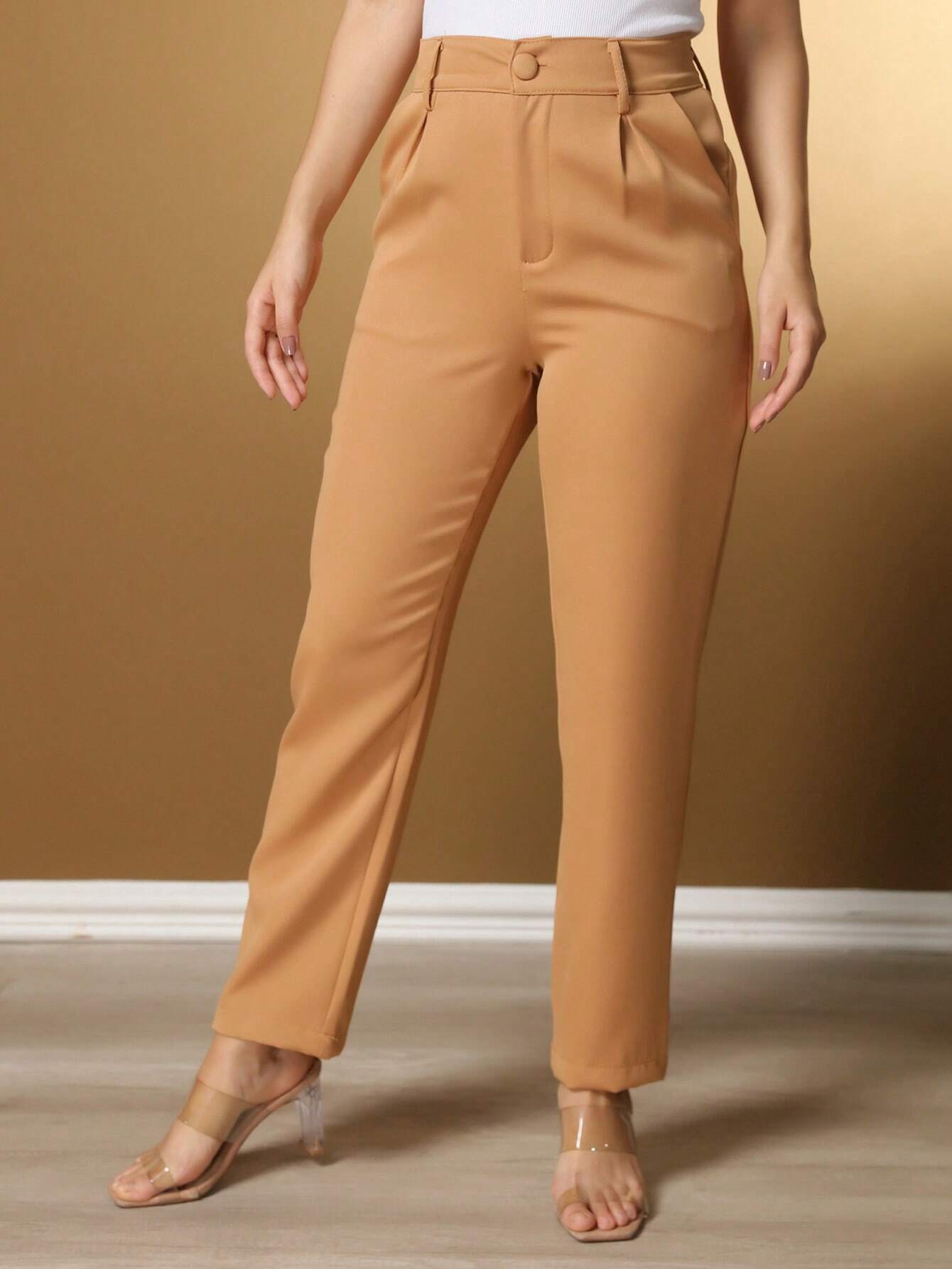 Calça Alfaiataria Com Prega Skinny Larissa Amarelo Mostarda / P