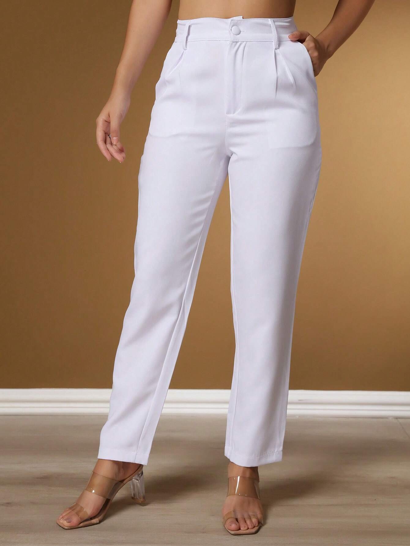 Calça Alfaiataria Com Prega Skinny Larissa Branco / P