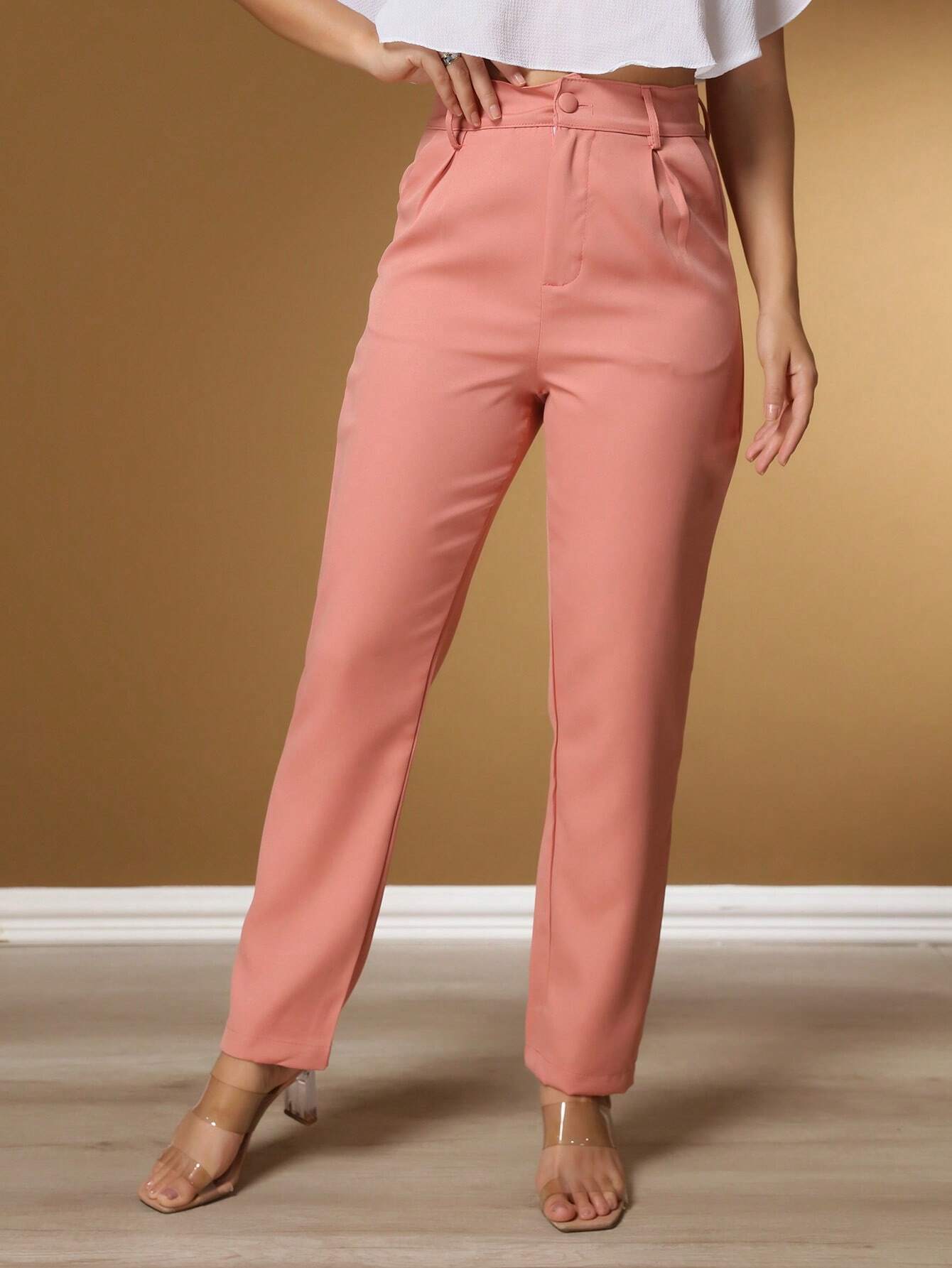 Calça Alfaiataria Com Prega Skinny Larissa Rosa Empoeirado / P