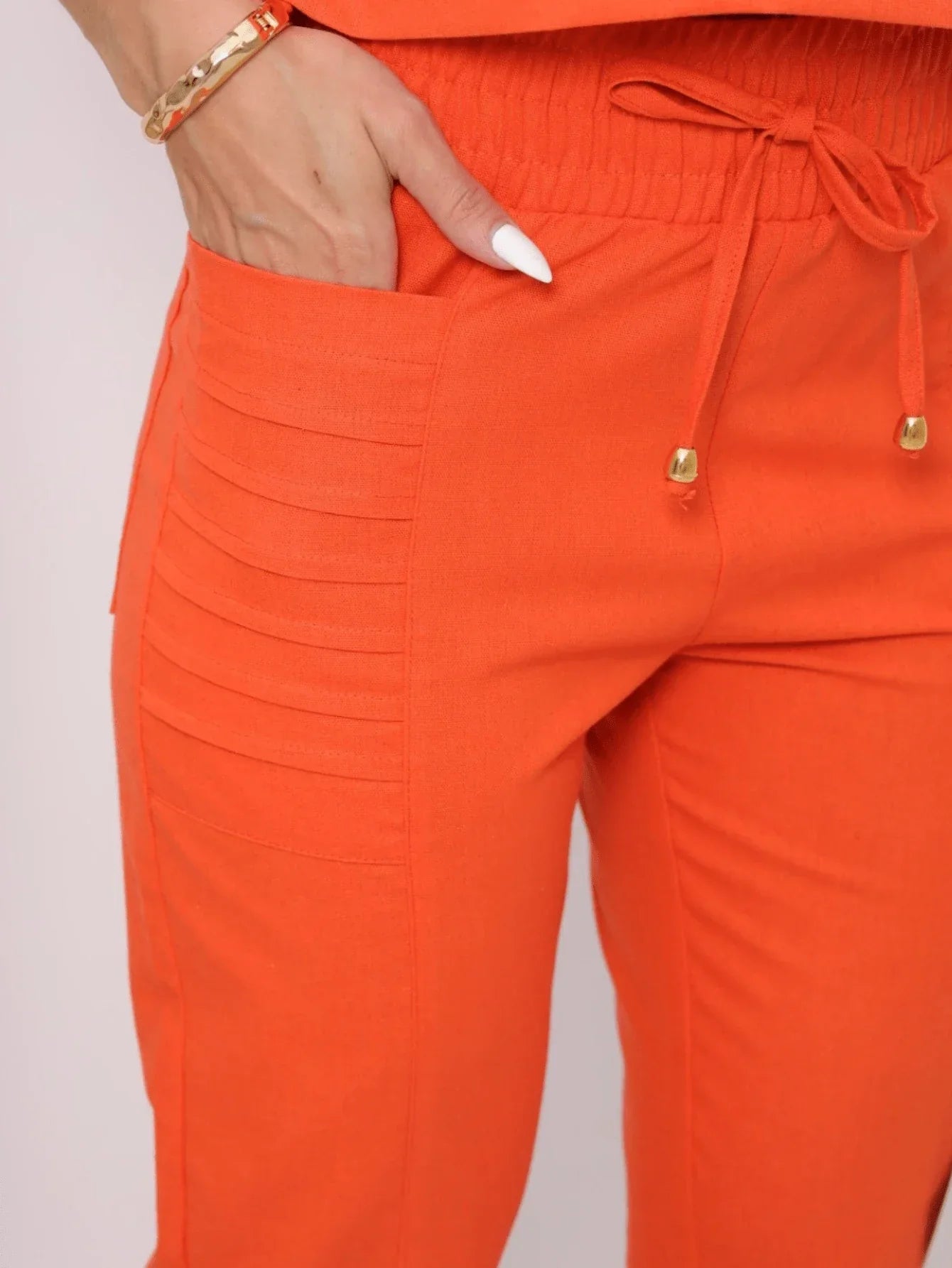 Conjunto Calça Cós Franzido E Cropped Sem Manga Aline