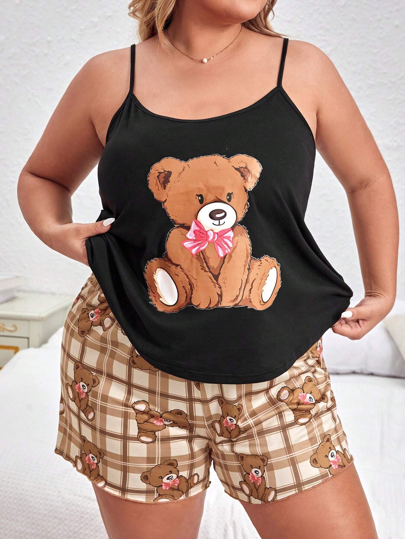 Pijama Curto Plus Size Urso Rayssa