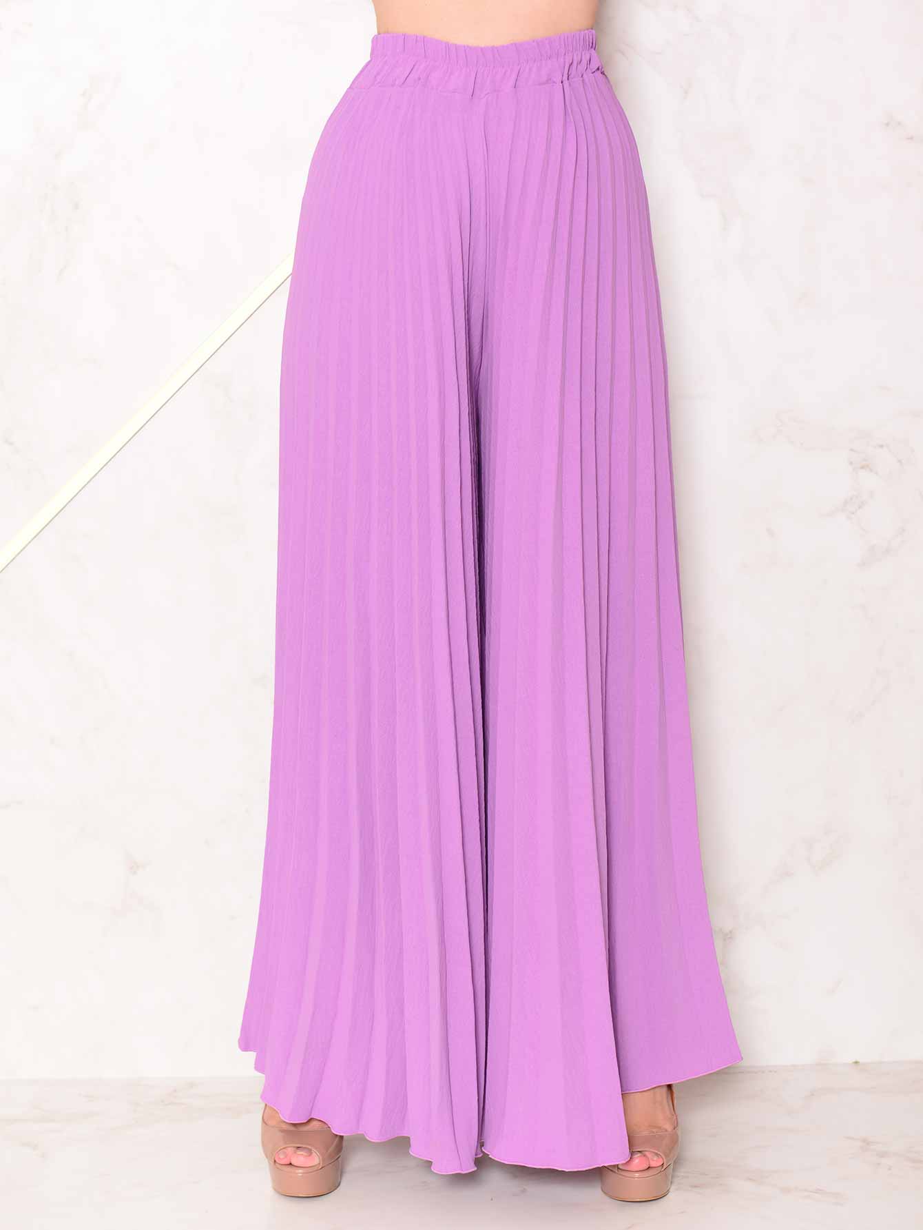 Conjunto Calça Pantalona Plissada E Cropped Top Maitê Conjuntos Femininos