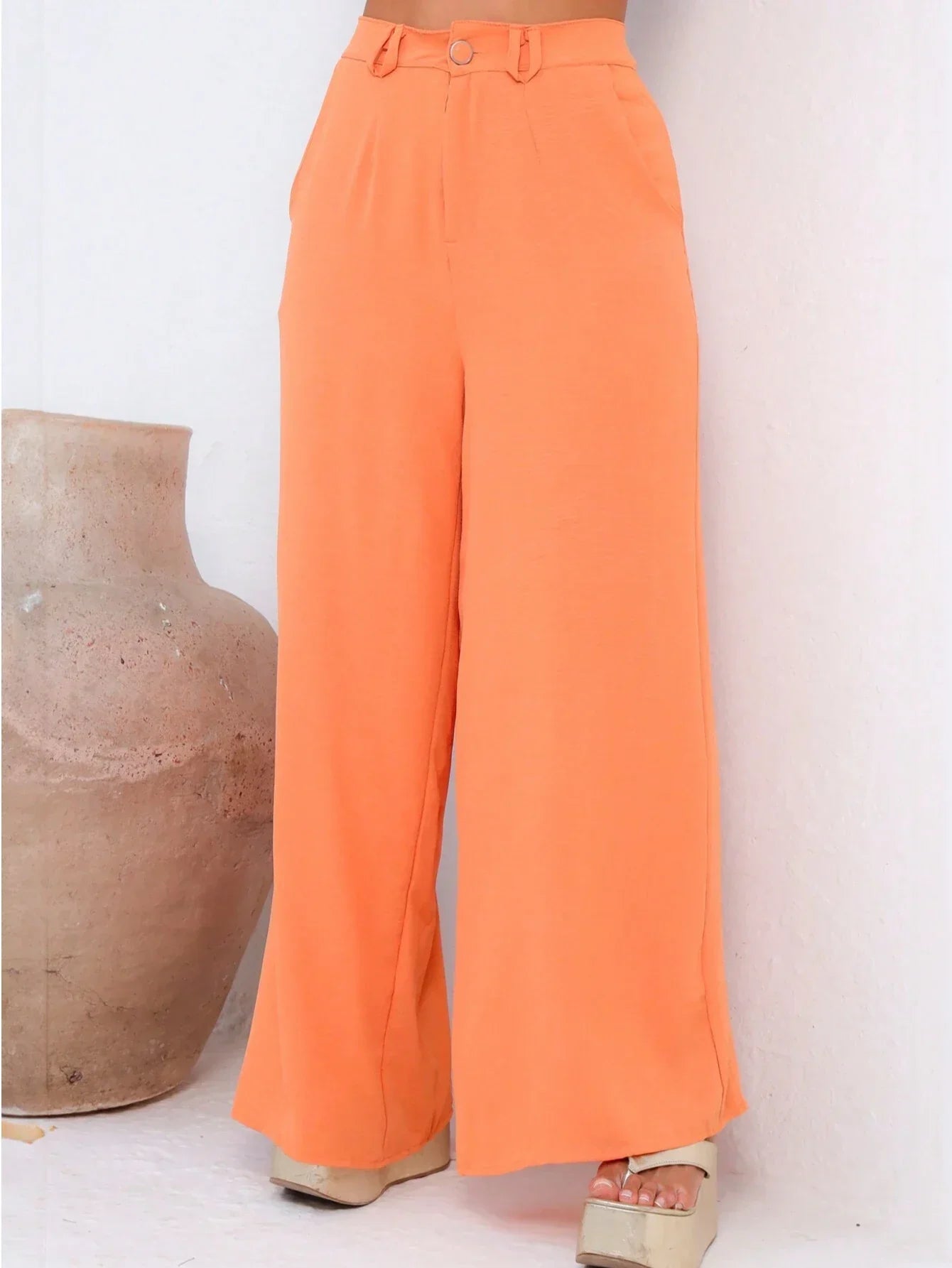 Conjunto Calça Pantalona E Cropped Tomara Que Caia Miriam
