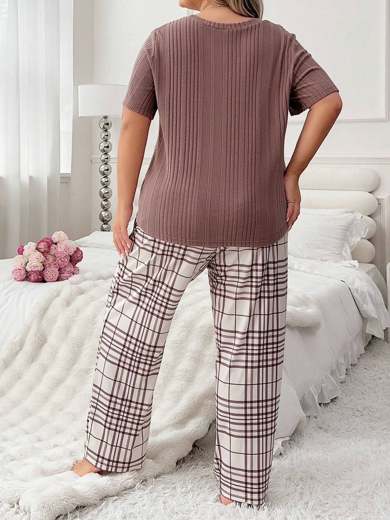 Pijama Longo Plus Size Xadrez Giulia