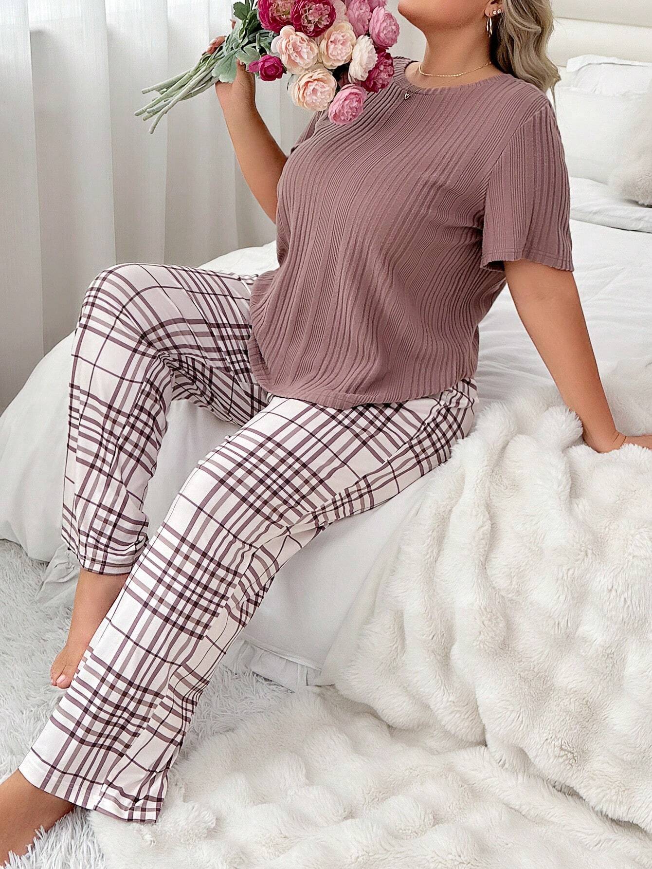 Pijama Longo Plus Size Xadrez Giulia