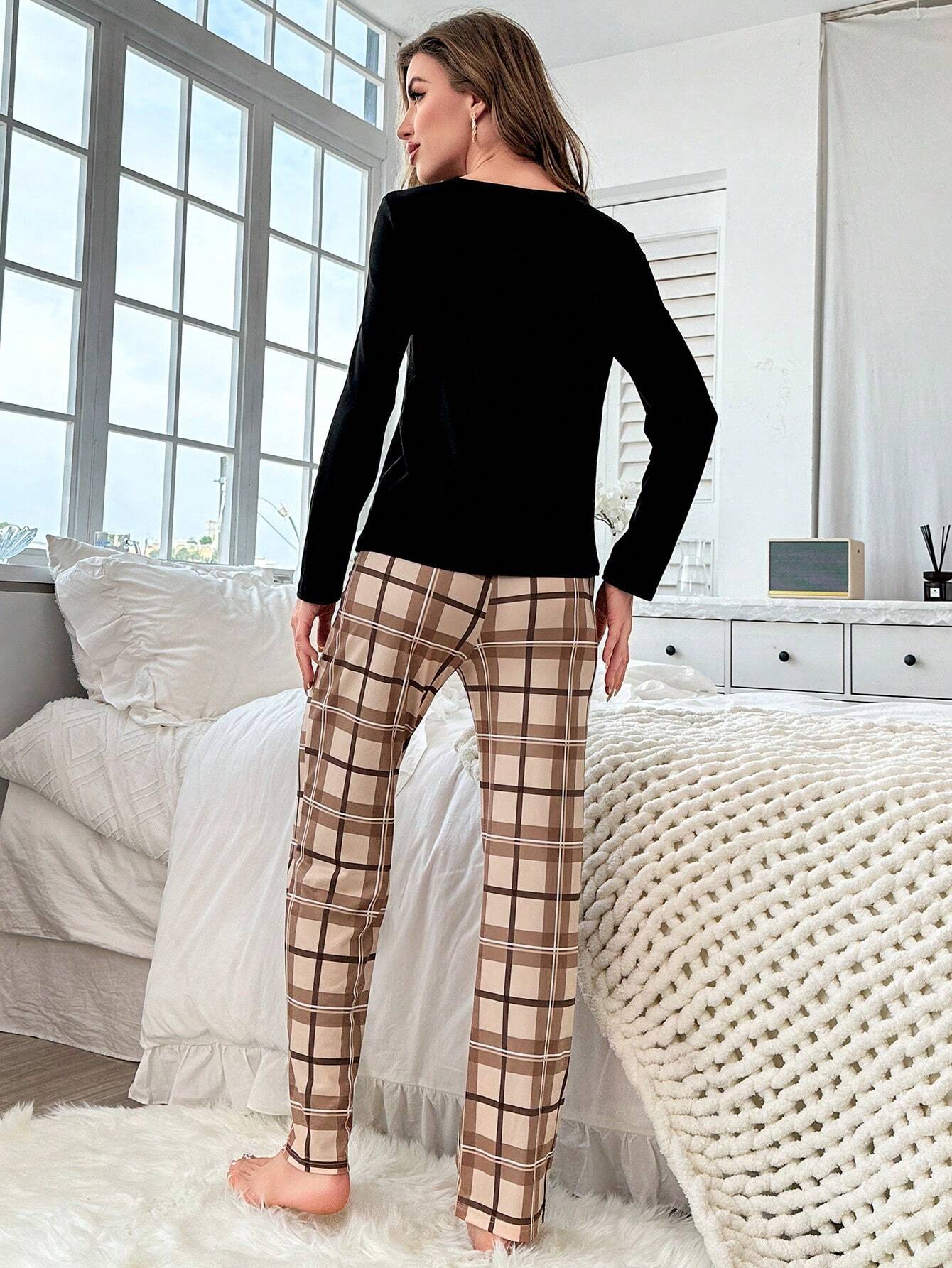 Pijama Longo Ursinho Xadrez Rachel