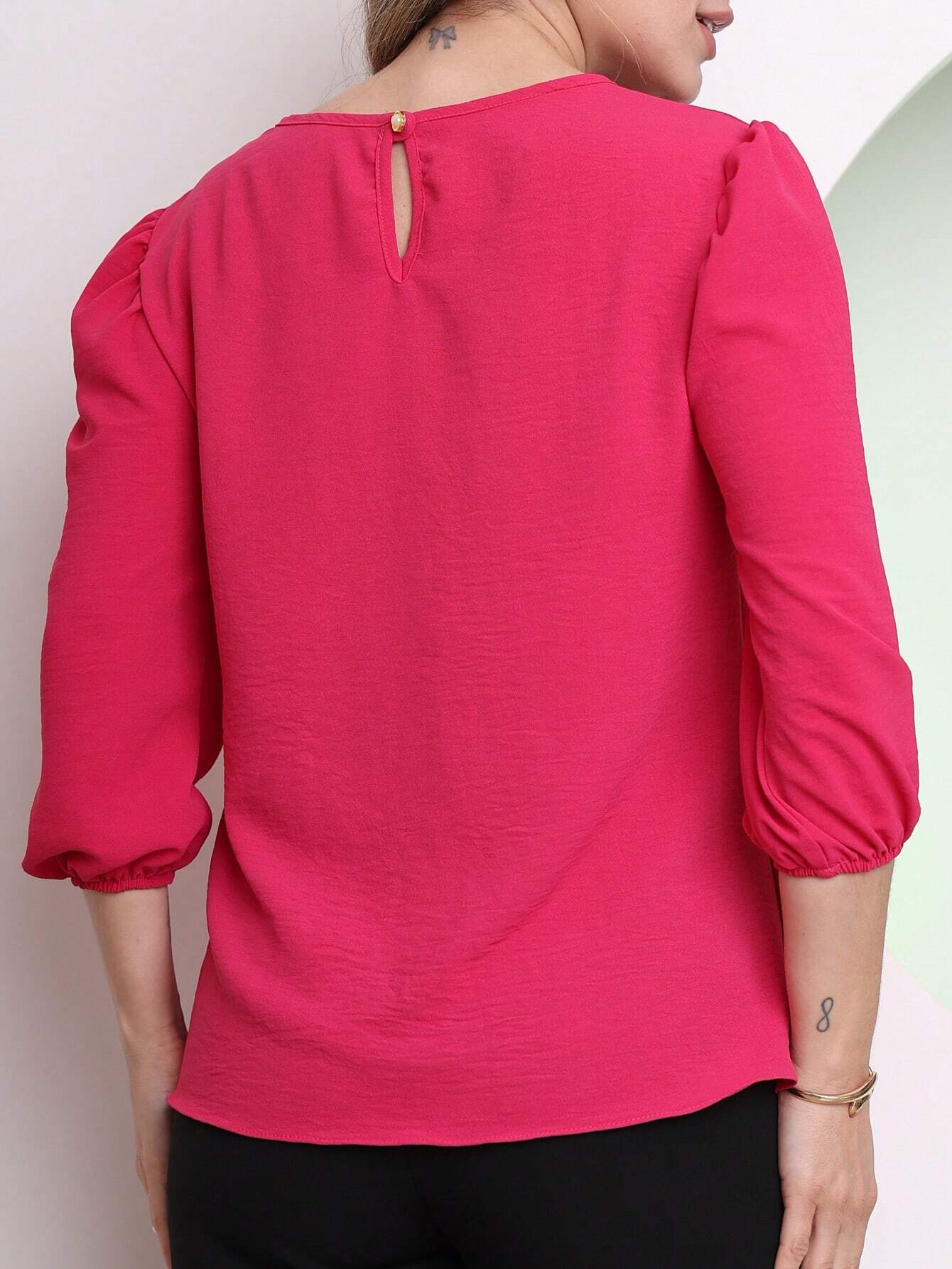 Blusa Alfaiataria Com Manga Regulável Patrícia