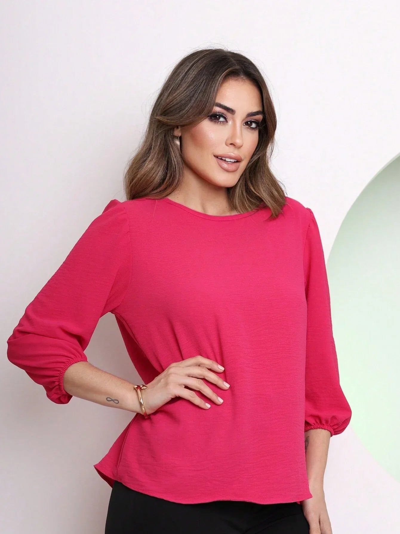 Blusa Alfaiataria Com Manga Regulável Patrícia
