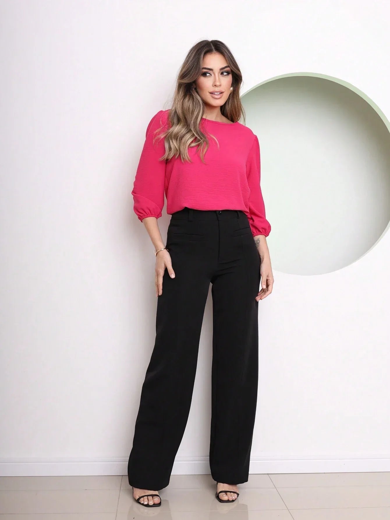 Blusa Alfaiataria Com Manga Regulável Patrícia