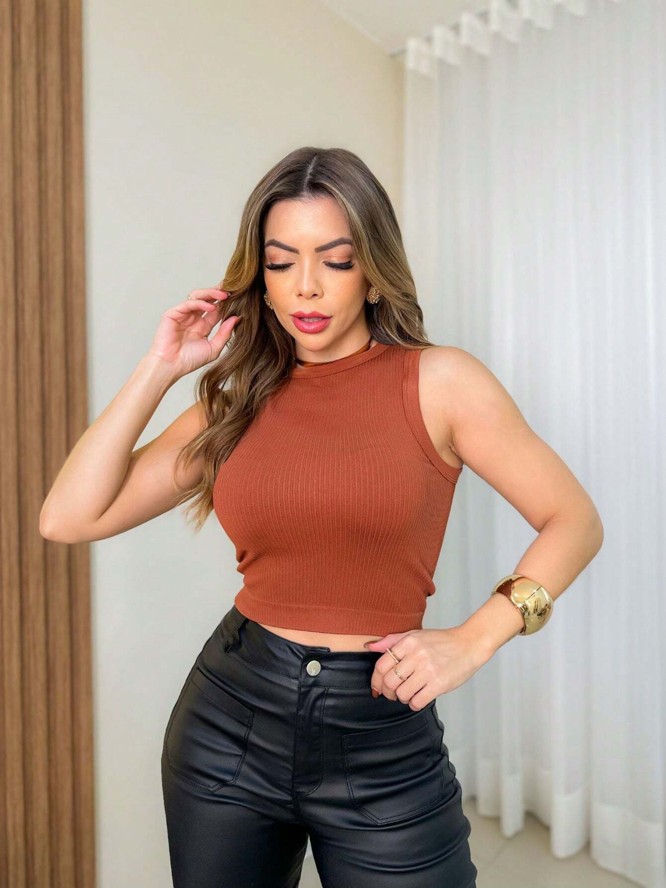 Regata Cropped Gola Redonda Laura