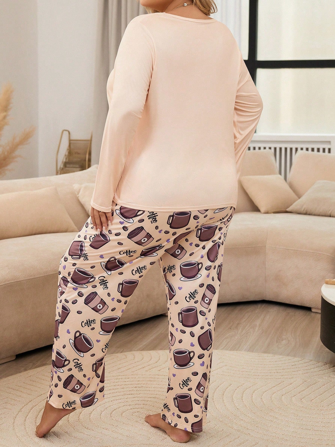 Pijama Longo Plus Size Coffe Yarin