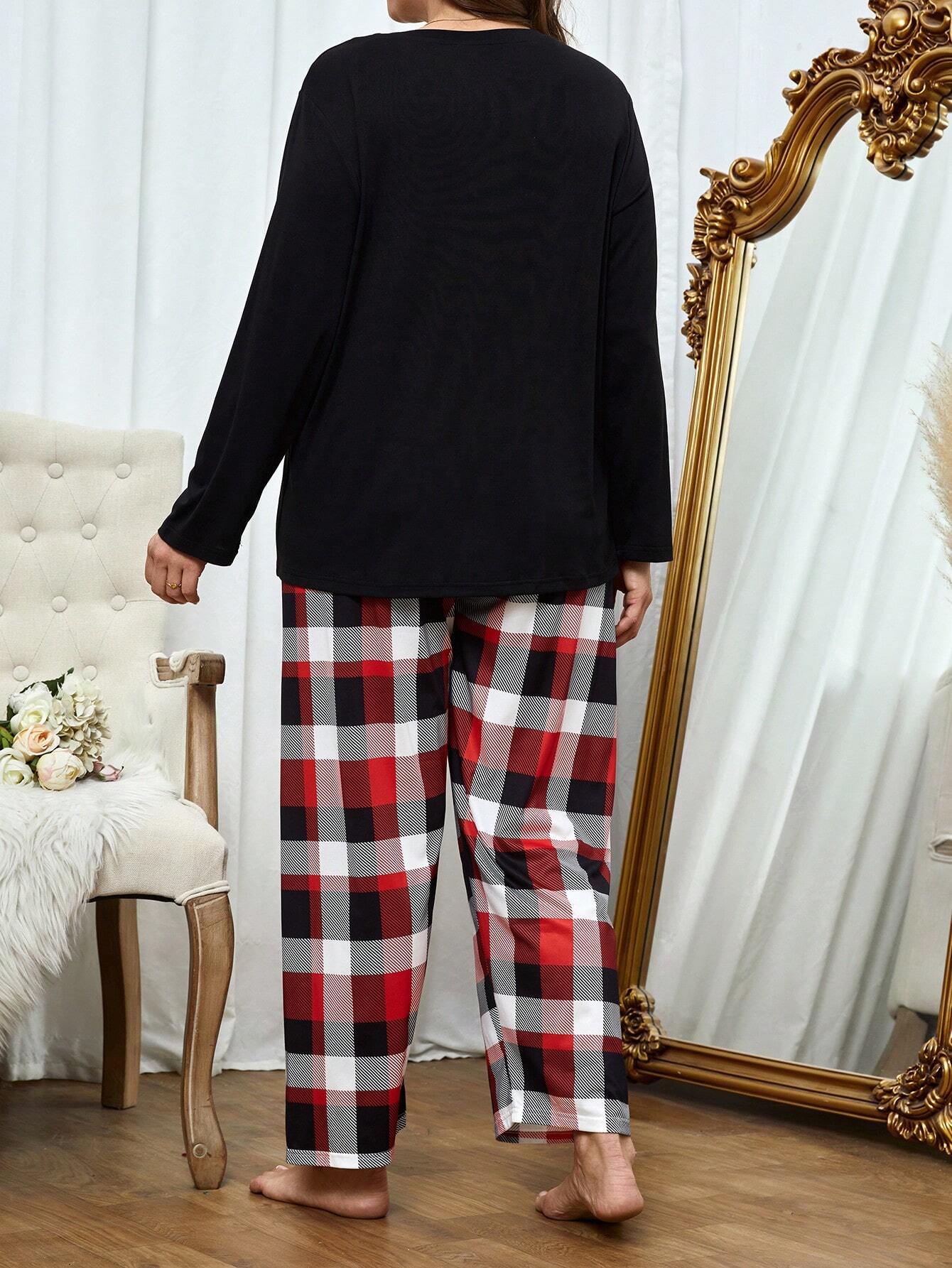 Pijama Longo Plus Size Xadrez Clover