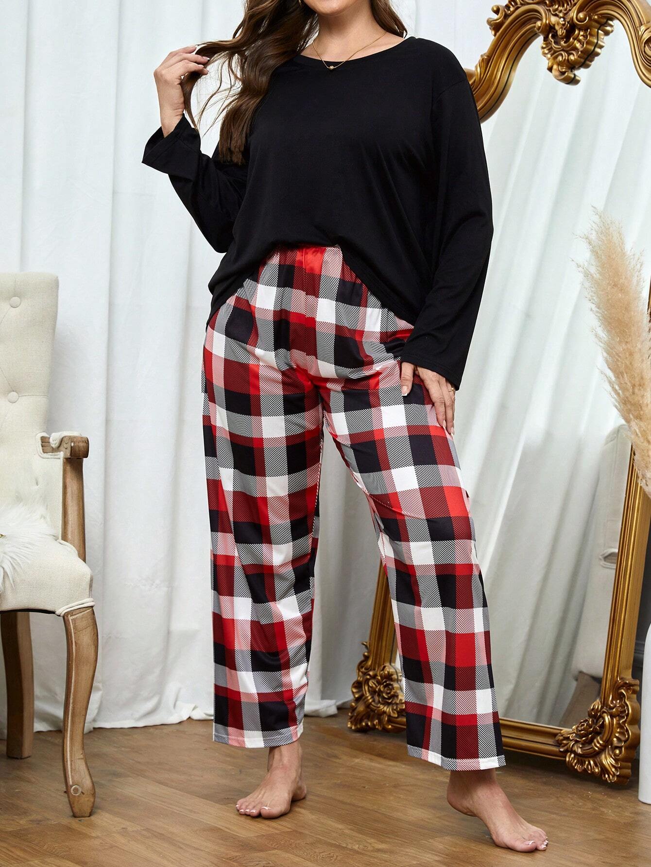 Pijama Longo Plus Size Xadrez Clover