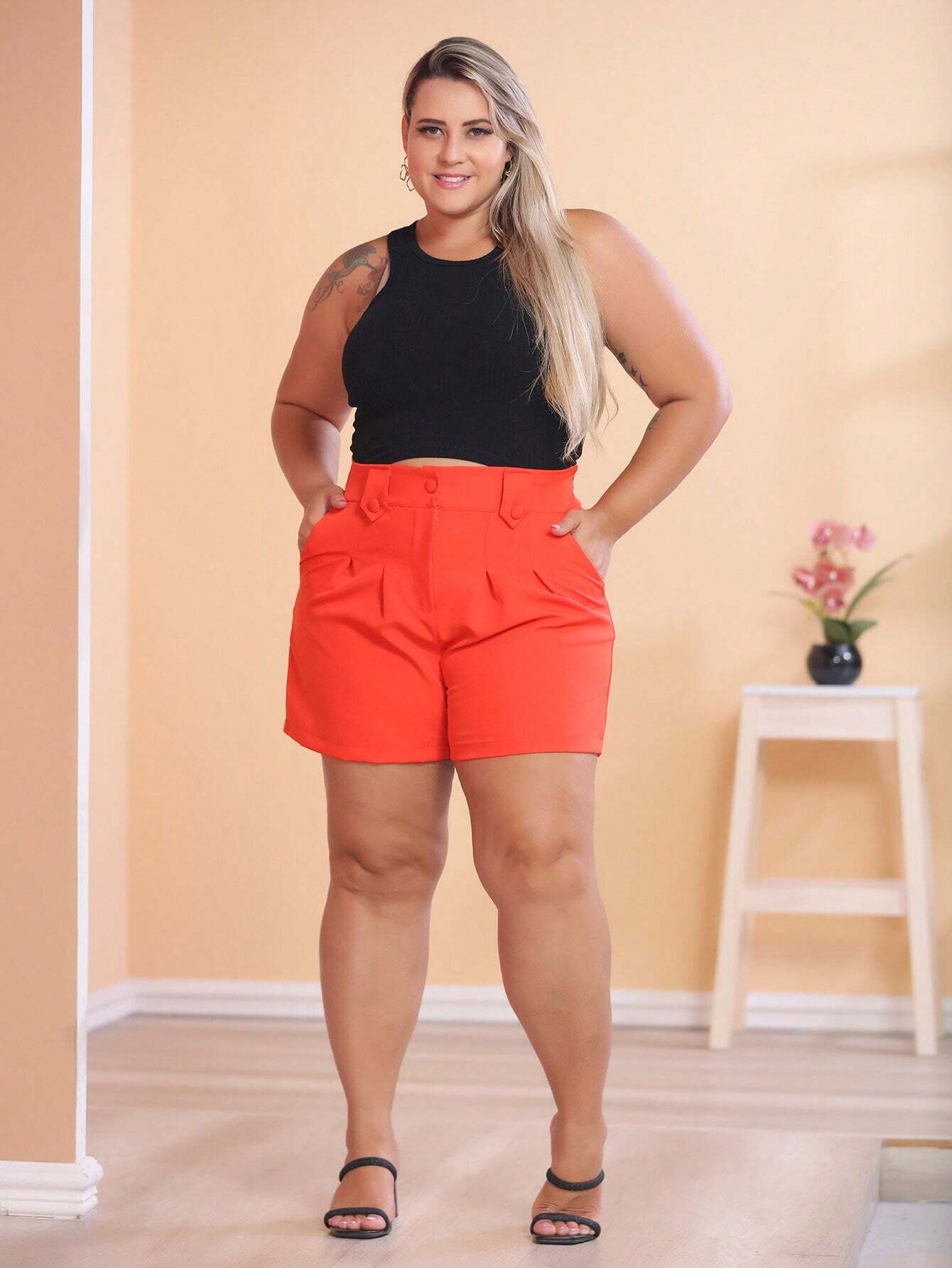 Short Alfaiataria Meia Coxa Plus Size Natali