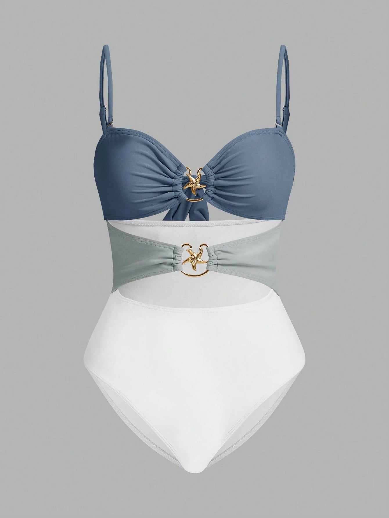 Conjunto De 3 Peças Maiô Com Decote Vazado E Saia Com Detalhe De Amarração Zuleica