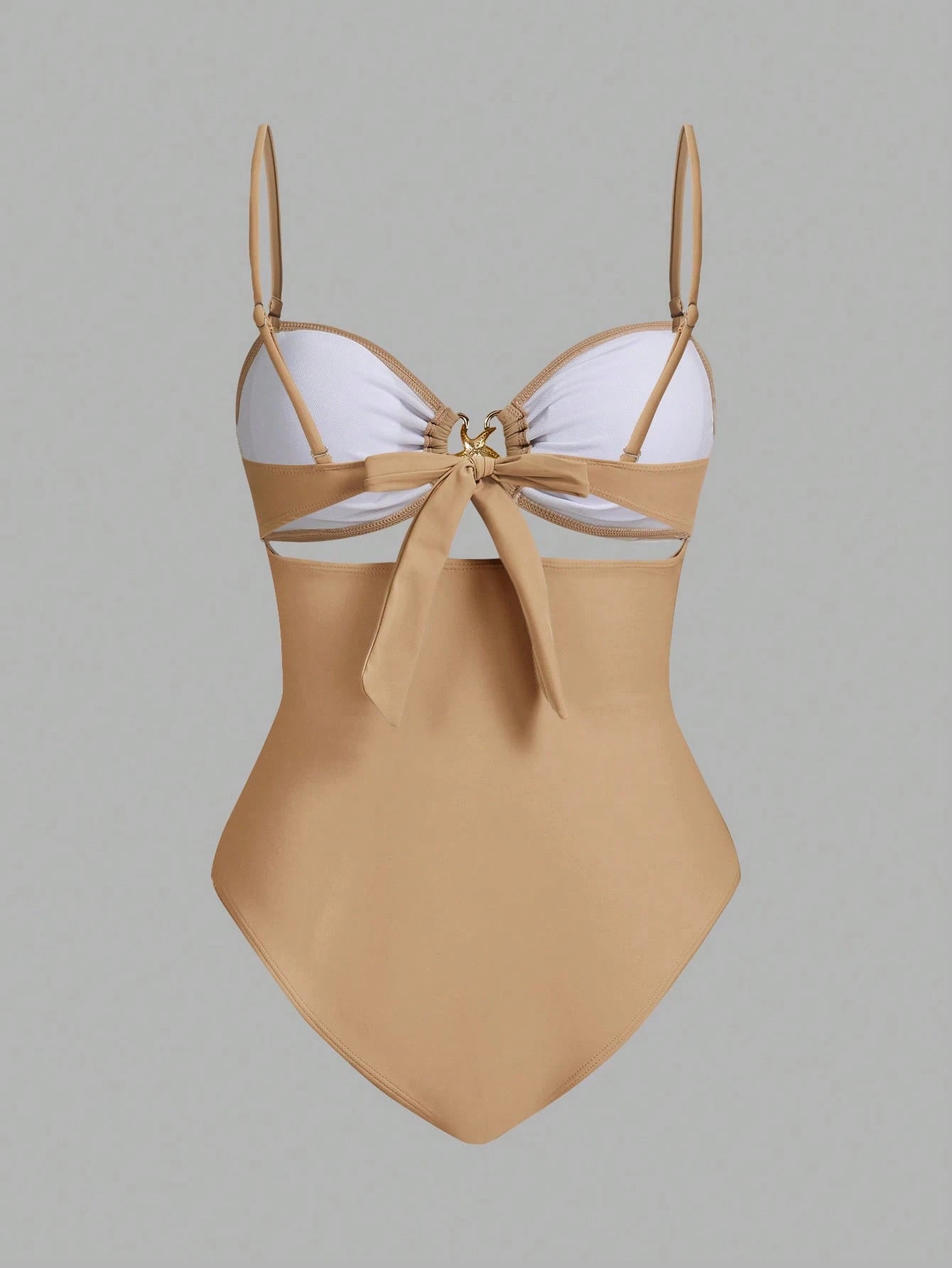 Conjunto De 3 Peças Maiô Com Decote Vazado E Saia Com Detalhe De Amarração Zuleica