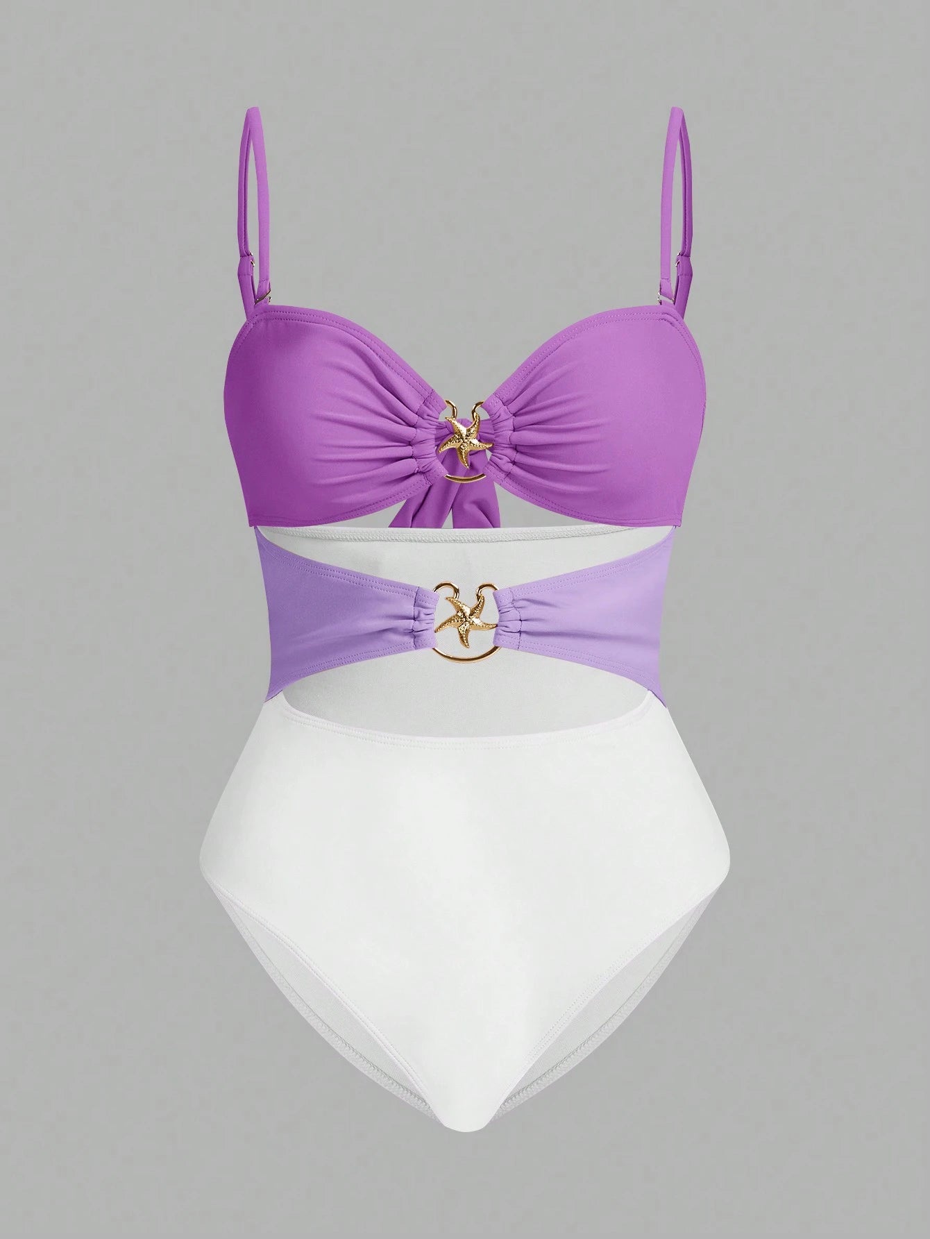 Conjunto De 3 Peças Maiô Com Decote Vazado E Saia Com Detalhe De Amarração Zuleica