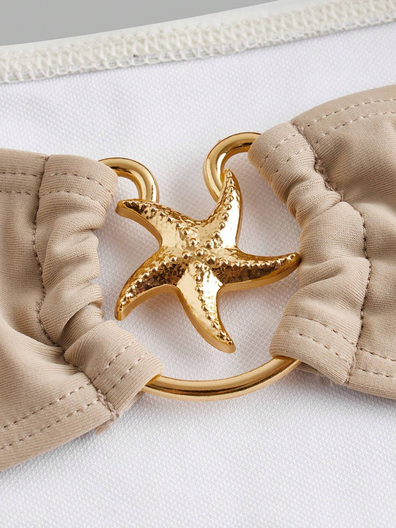 Conjunto De 3 Peças Maiô Com Decote Vazado E Saia Com Detalhe De Amarração Zuleica