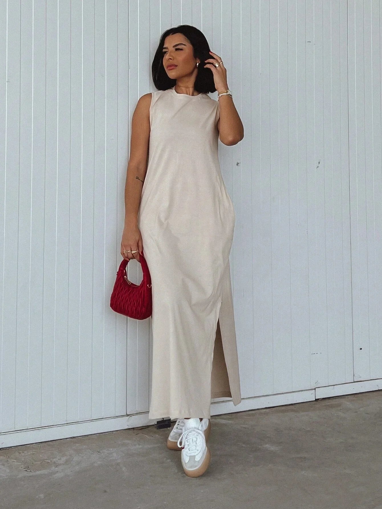 Vestido Cavado Com Fenda Valentina