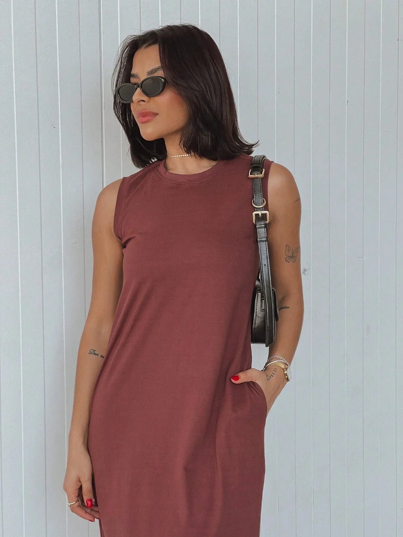 Vestido Cavado Com Fenda Valentina