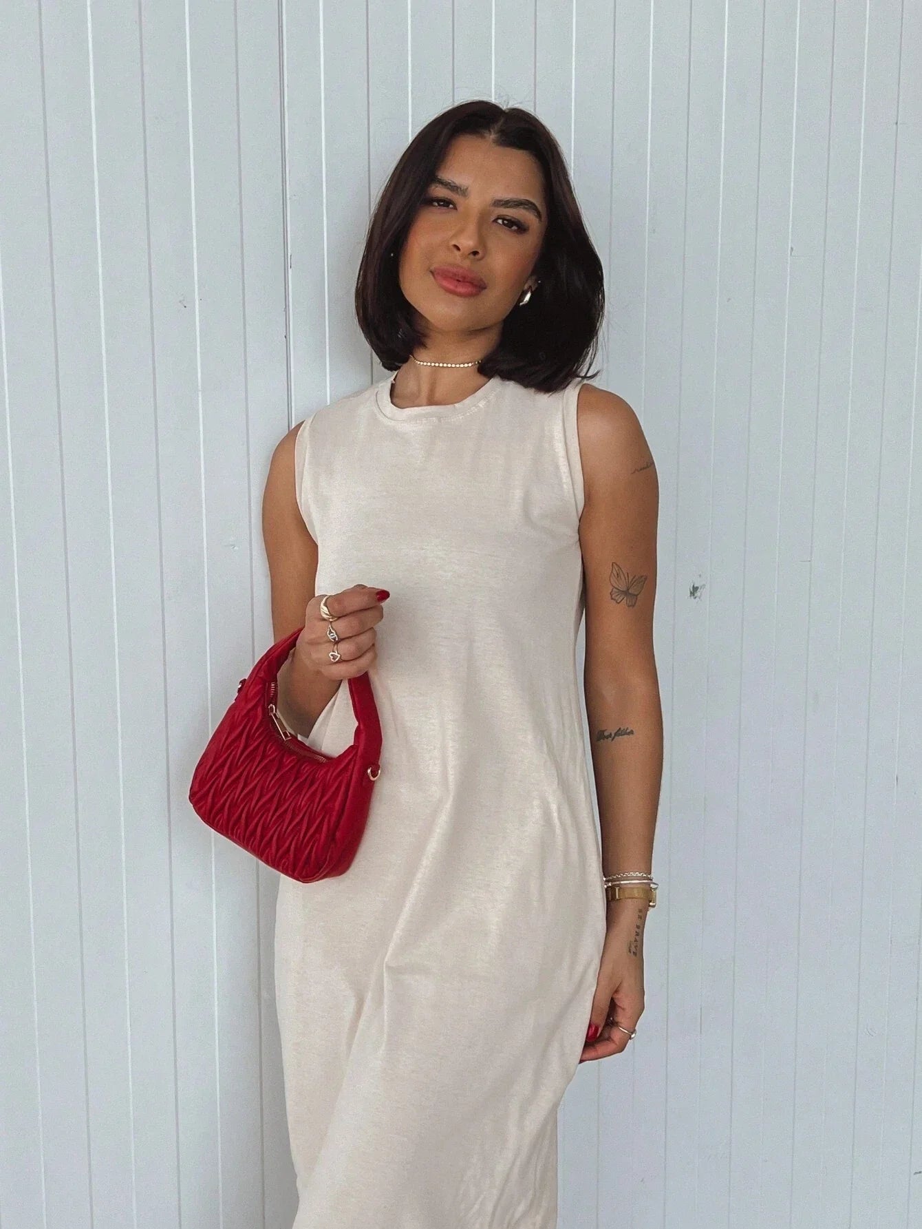 Vestido Cavado Com Fenda Valentina