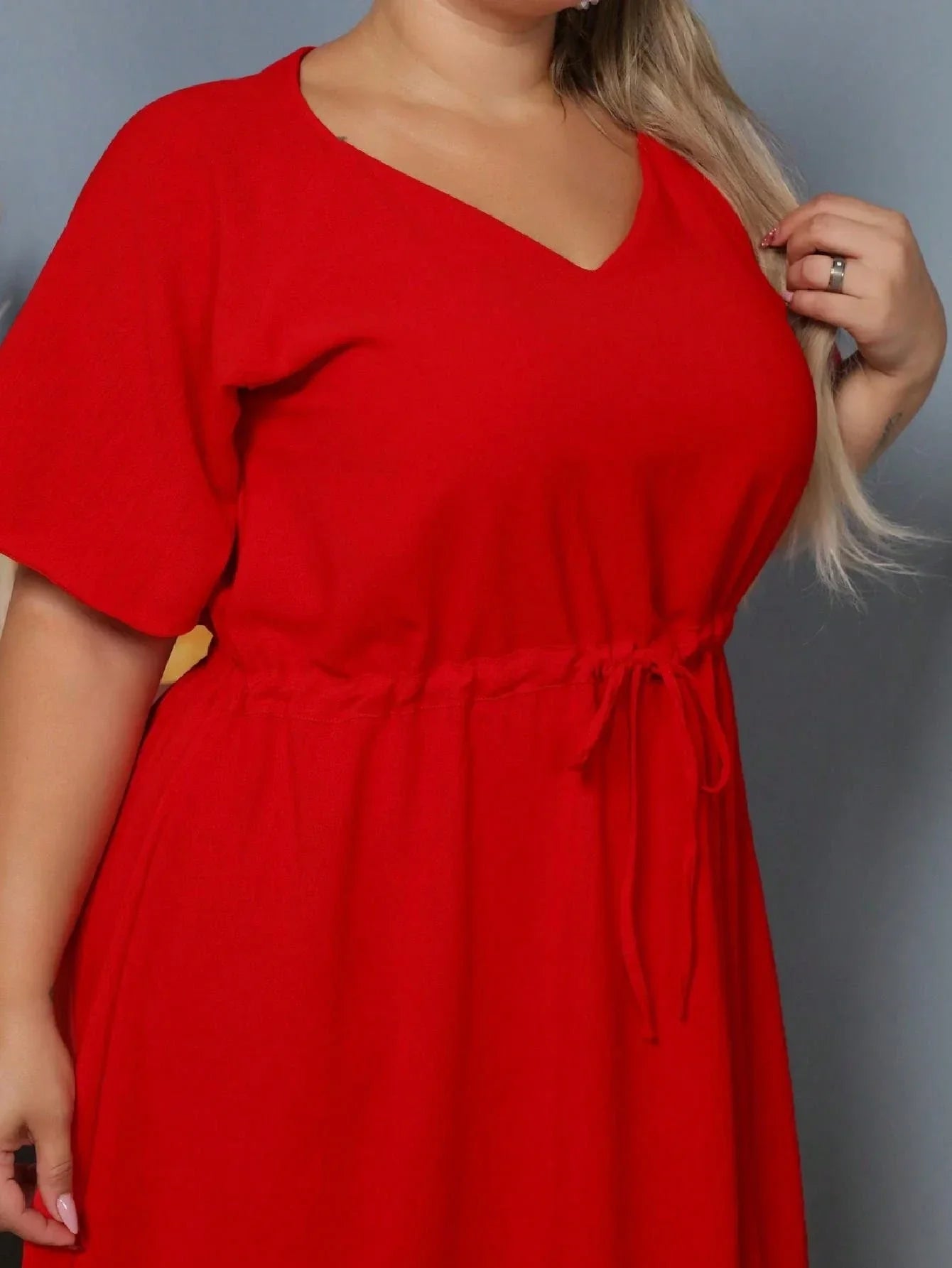 Vestido Com Manga Esvoaçante E Cinto De Amarração Bárbara