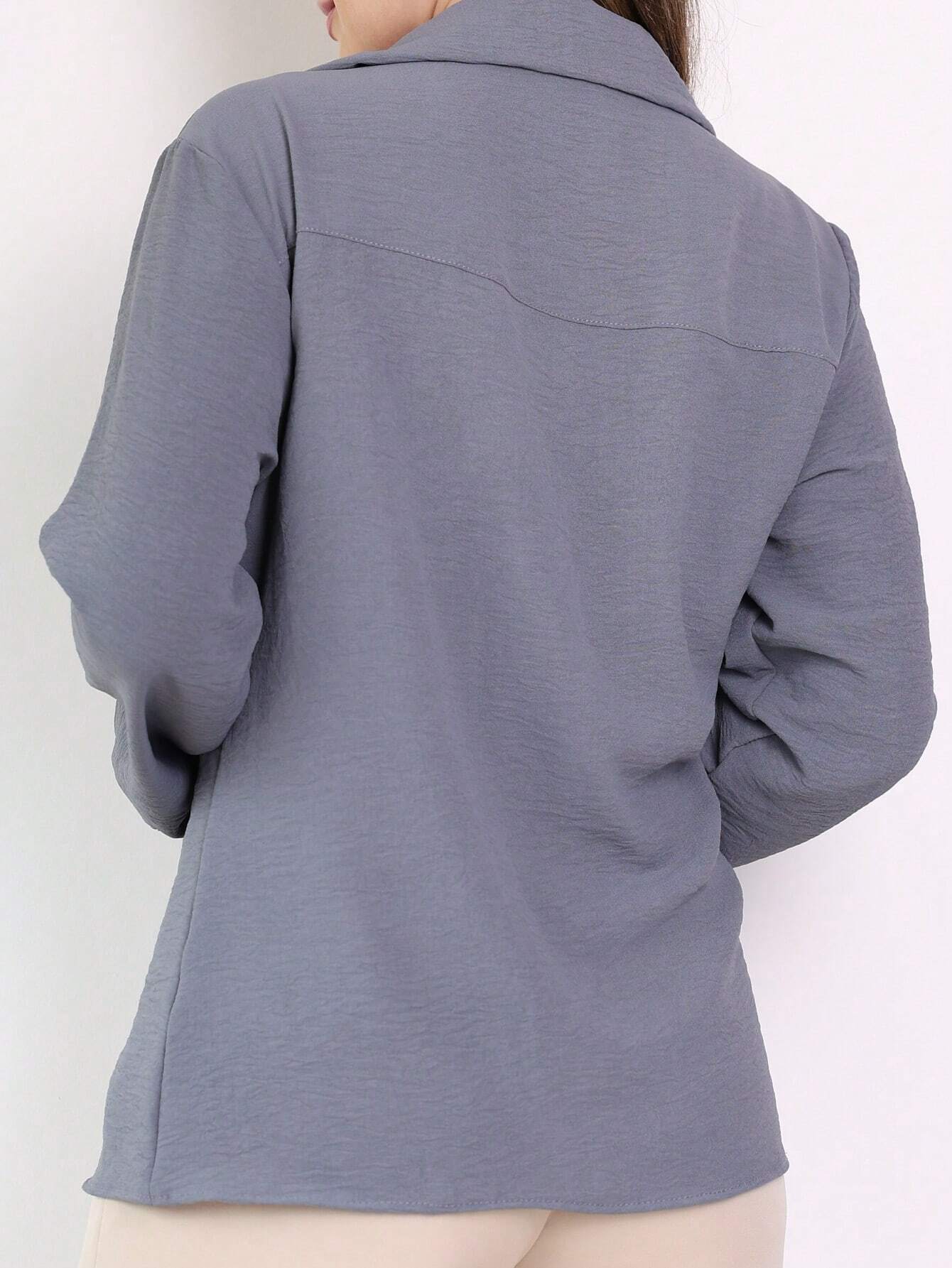 Camisa Estilo Social Com Manga Bufante E Botões Silvana
