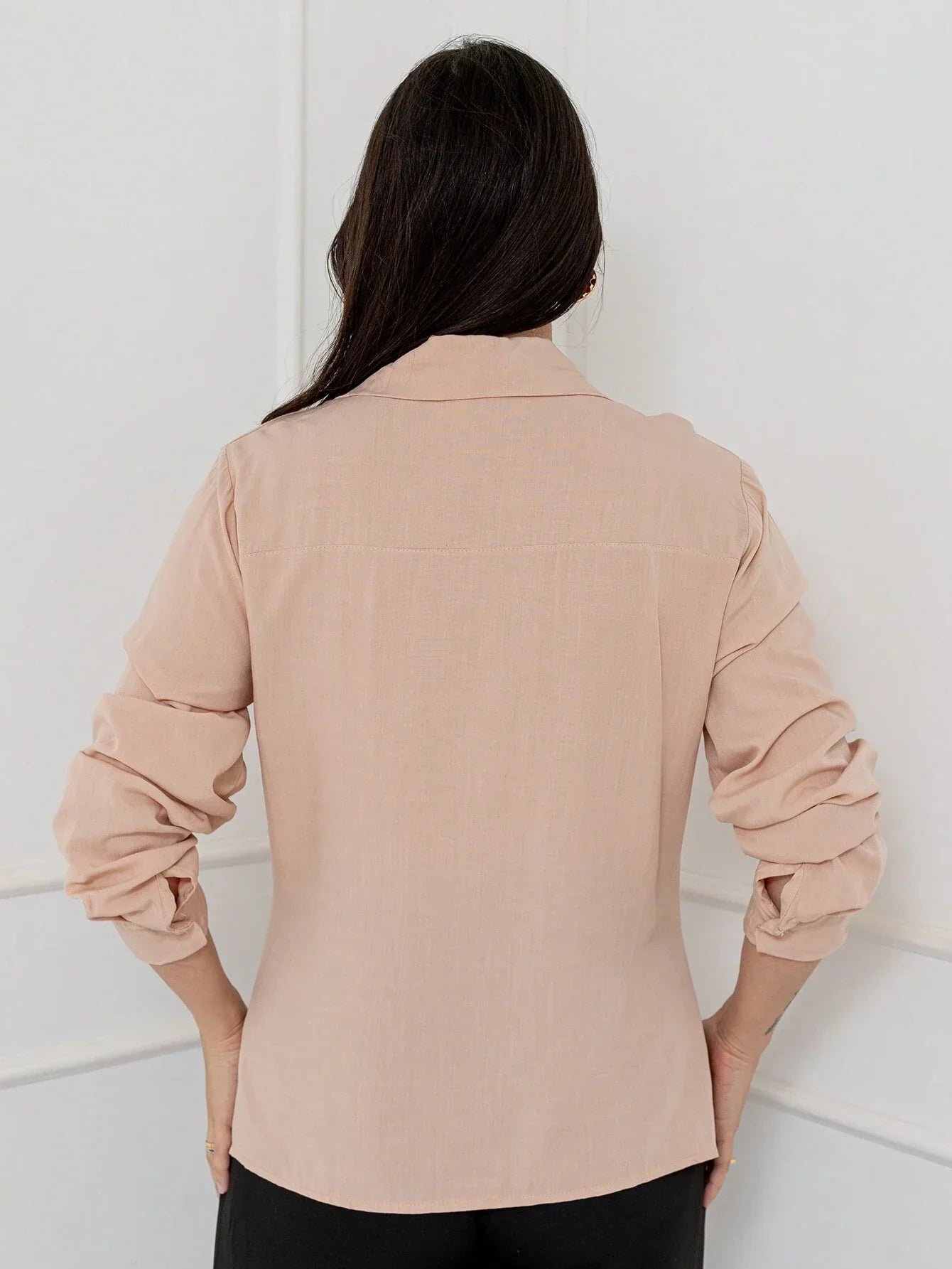 Camisa Estilo Social Com Manga Bufante E Botões Silvana
