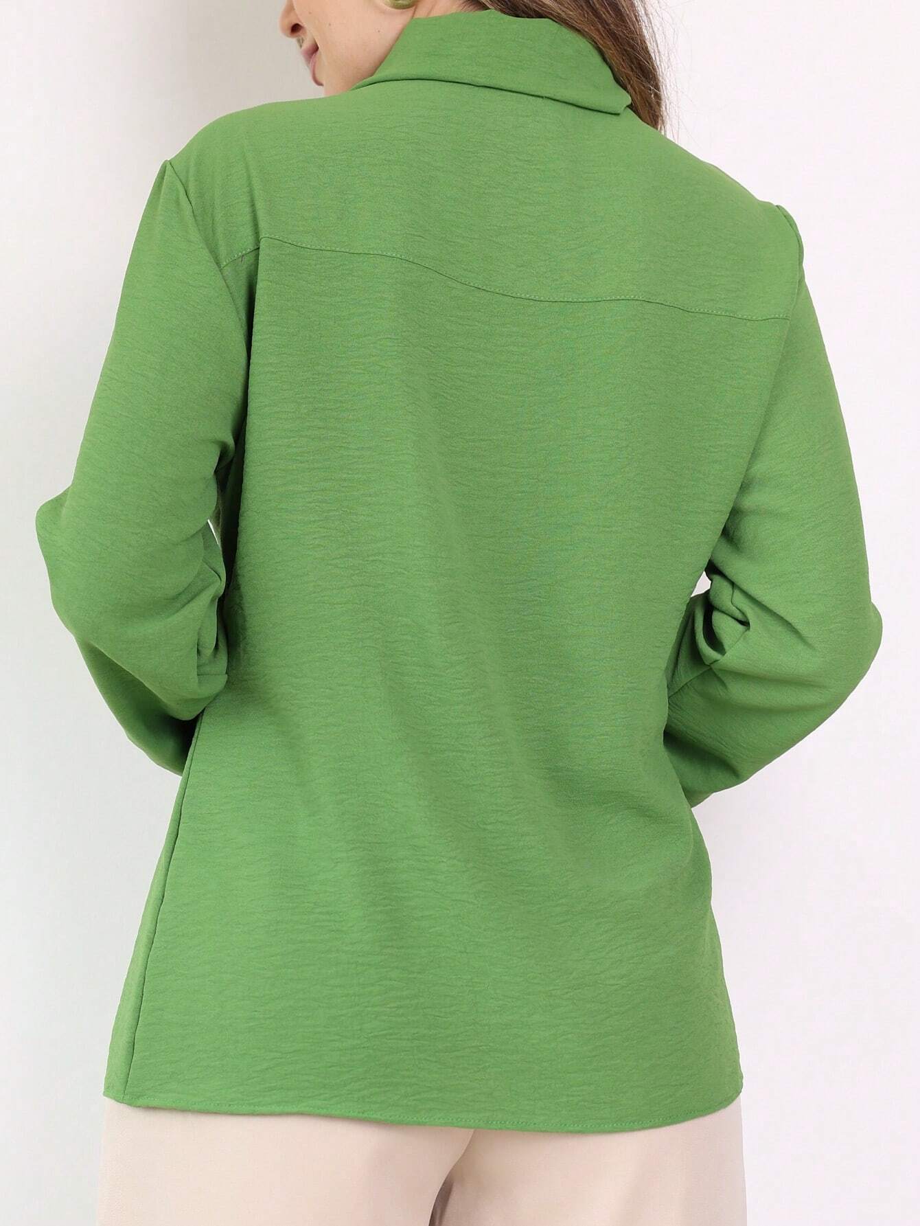 Camisa Estilo Social Com Manga Bufante E Botões Silvana
