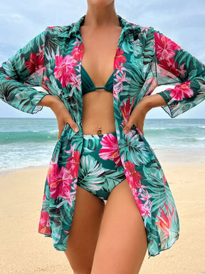 Swim Vcay Maiô Estilo Tankini com Estampa Tropical