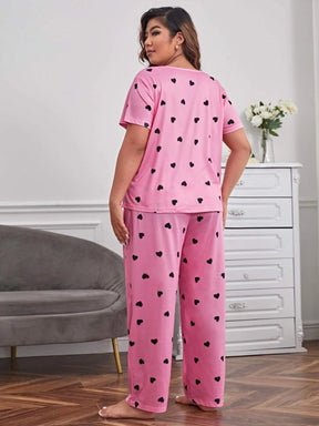 Conjunto de Pijama com Bolso Remendado de Xadrez