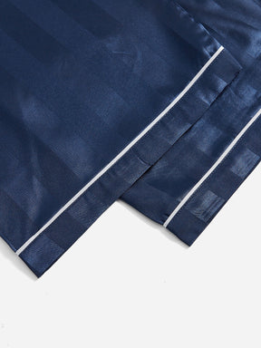 SHEIN Conjunto de pijama de cetim com acabamento em contraste