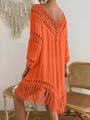 Swim Vcay Capa Tricotada Vazada Feminina, Moda Simples Casual para Férias
