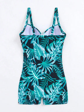 SHEIN Swim Estampa Tropical Maiô Push Up