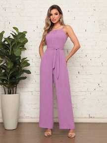 Macacão Longo Plissado De Alçinha Luana Lavanda / P Feminino