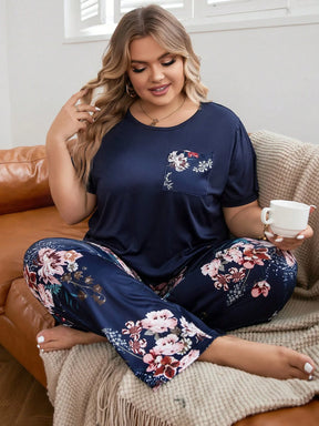 Conjunto de Pijama com Estampa Floral Plus