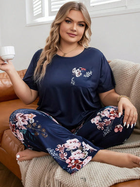 Conjunto de Pijama com Estampa Floral Plus