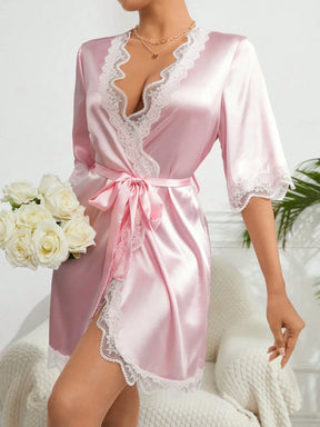 Roupa De Cama Feminina Com Renda De Patchwork E Cor Sólida