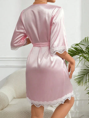 Roupa De Cama Feminina Com Renda De Patchwork E Cor Sólida