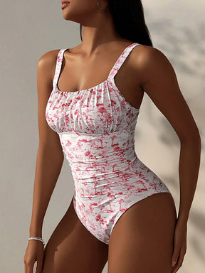 Swim Vcay Maiô Estampado com Plantas Tropicais para Mulheres