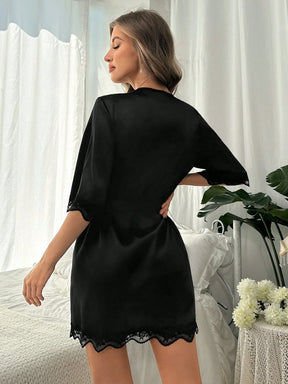 Roupa De Cama Feminina Com Renda De Patchwork E Cor Sólida